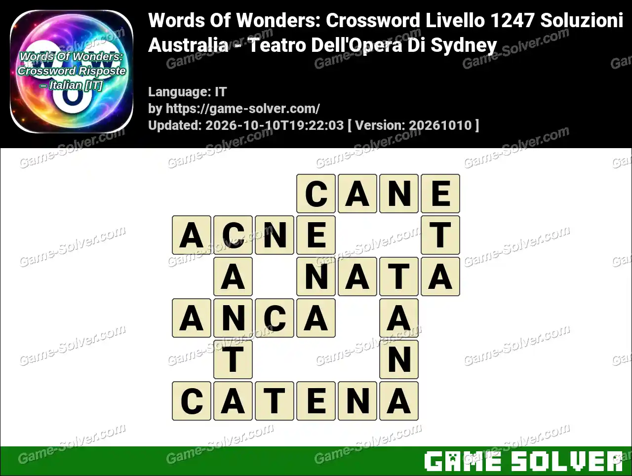 Words Of Wonders: Crossword Livello 1247 Soluzioni – Australia – Teatro Dell’Opera Di Sydney